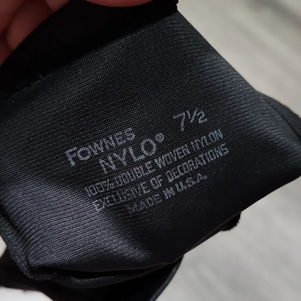 EUC Fownes Black Satin Nylon Short Hand Gloves
